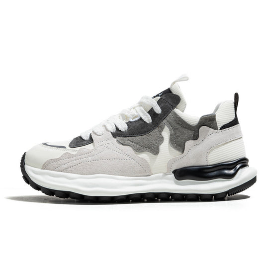 Men's Patchwork Color-blocked Soft Lace-up Sneakers