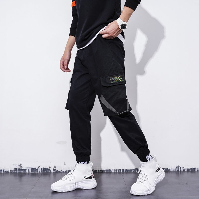 Embroidered Pocket Cargo Pants