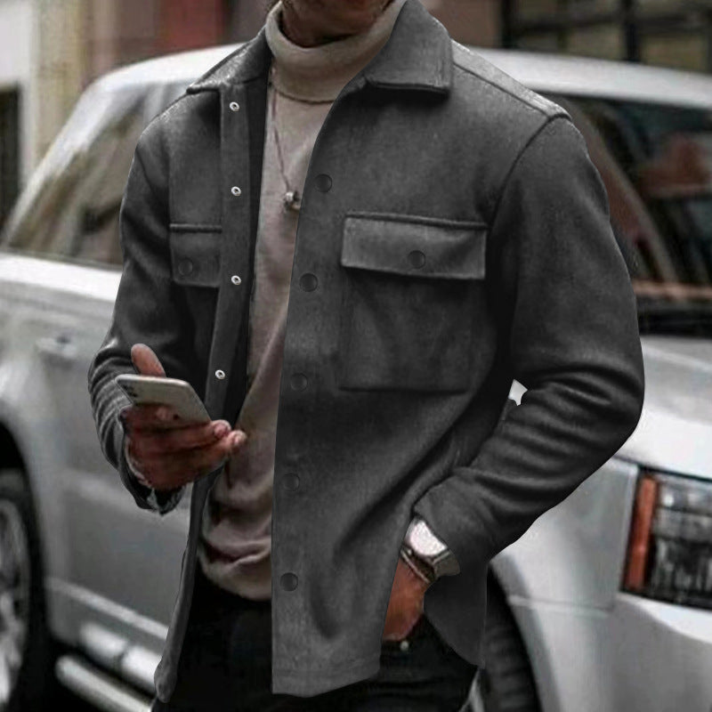 Stylish Men's Casual Jacket with Unique Button Design for Modern Fashionistas