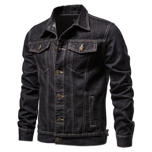 Classic Denim Jacket for Men - Stylish and Durable Design with Button Closure