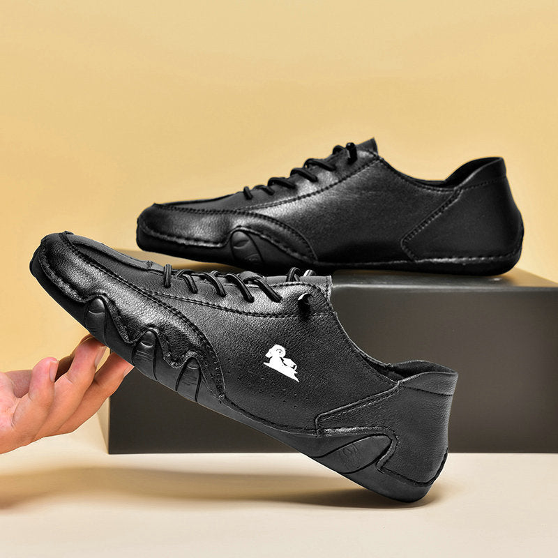 Men's Plus Size Microfiber Leather Ram Lace Up Soft Octopus Sole Sneakers Casual Shoes