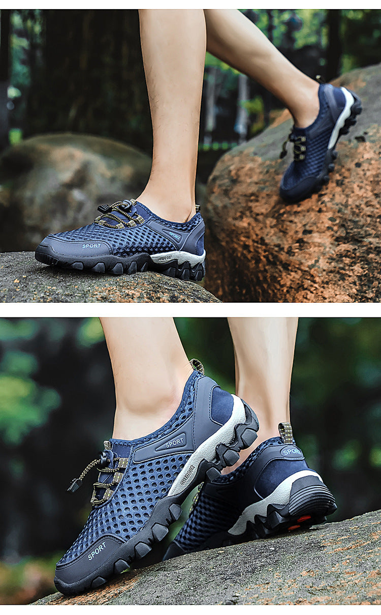 Men's Breathable Mesh Splicing Non-Slip Outdoor Sports Casual Shoes