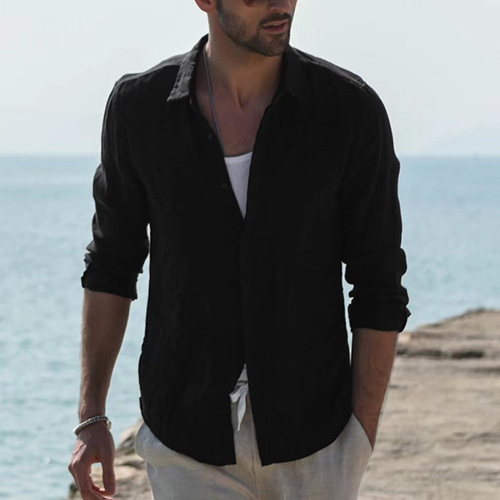 Men's Vintage Cotton Linen Shirt