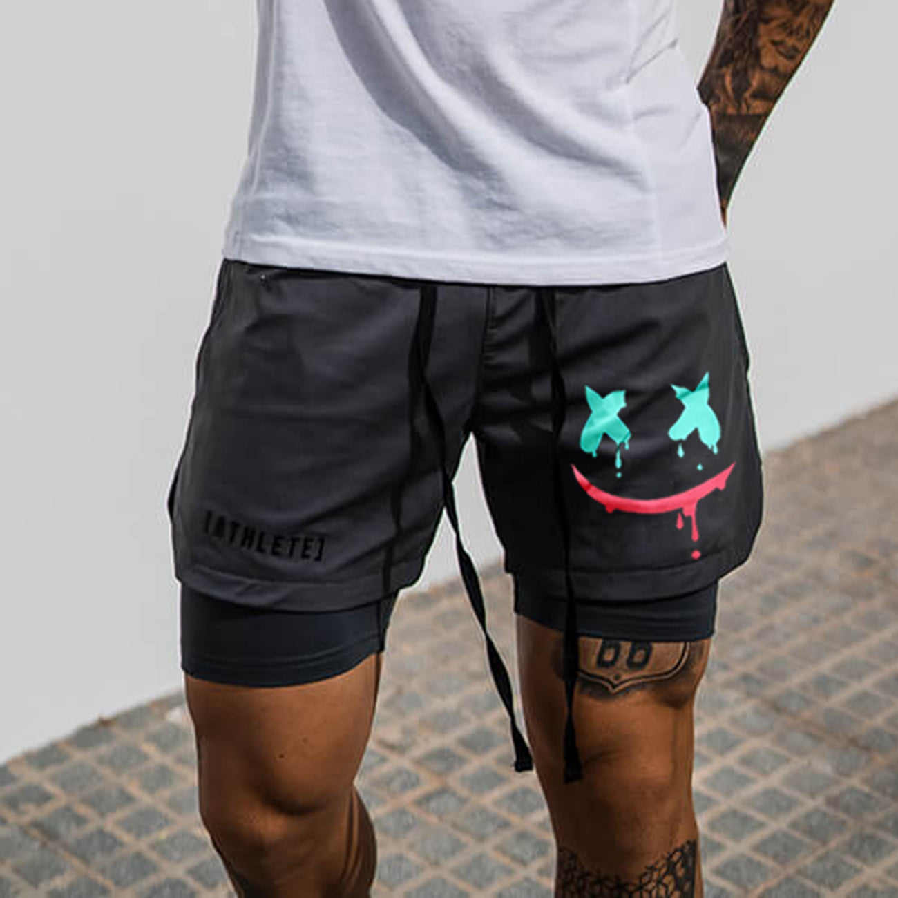 Men's Smiley Shorts Performance Shorts