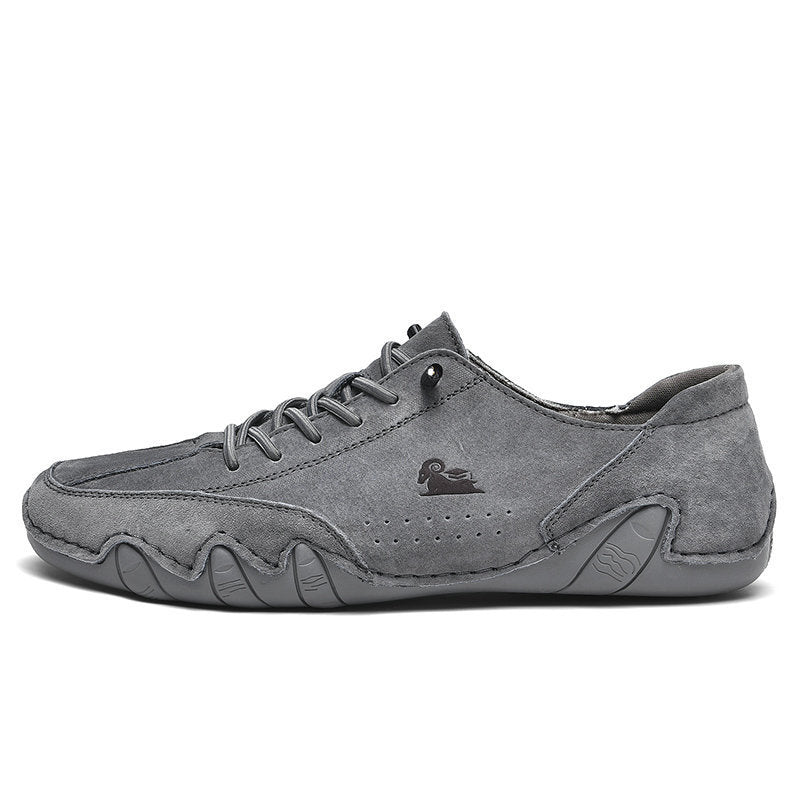 Men's Plus Size Microfiber Leather Ram Lace Up Soft Octopus Sole Sneakers Casual Shoes
