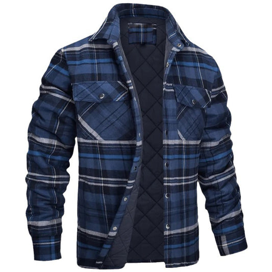 Stylish Plaid Quilted Jacket for Men - Perfect for Casual and Outdoor Wear
