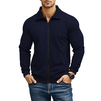 Men's Quilted Zip-Up Jacket - Stylish and Versatile for Everyday Wear