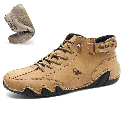 Men's Plus Size Microfiber Leather Ram Lace Up Soft Octopus Sole Sneakers Casual Shoes