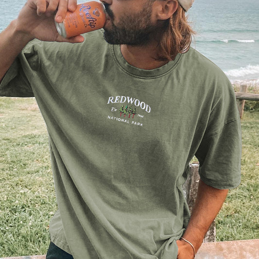 Men's Mountain Letter Printed T-shirt