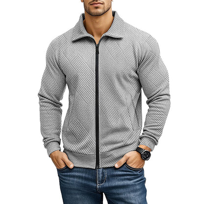 Men's Quilted Zip-Up Jacket - Stylish and Versatile for Everyday Wear