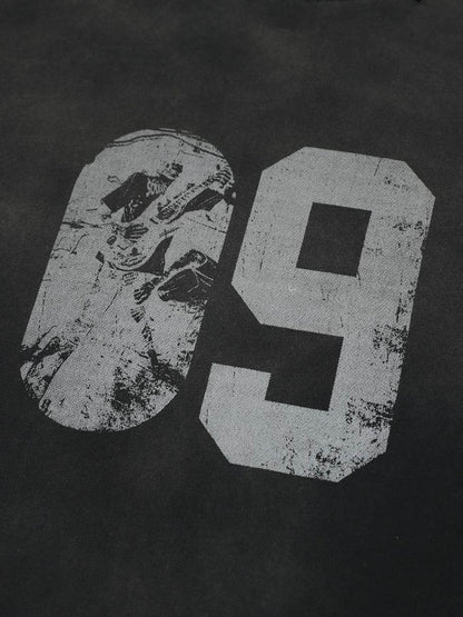 Distressed Number 09 Long Sleeve Top
