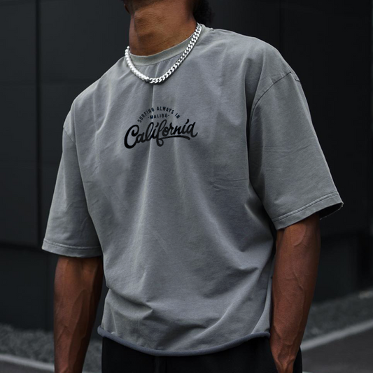 Men's Vintage California Print Oversized T-Shirt
