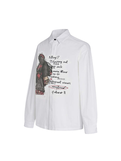 Trendy Graphic Print Long-Sleeve Shirt for Casual Wear