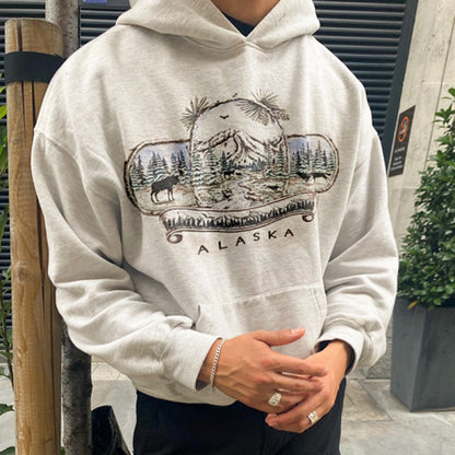 Alaska Print Vintage Easy-Match Sweatshirt