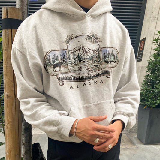 Alaska Print Vintage Easy-Match Sweatshirt