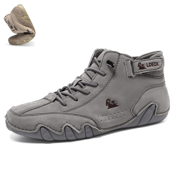 Men's Plus Size Microfiber Leather Ram Lace Up Soft Octopus Sole Sneakers Casual Shoes