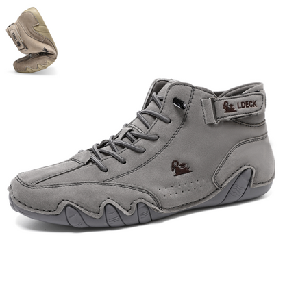 Men's Plus Size Microfiber Leather Ram Lace Up Soft Octopus Sole Sneakers Casual Shoes
