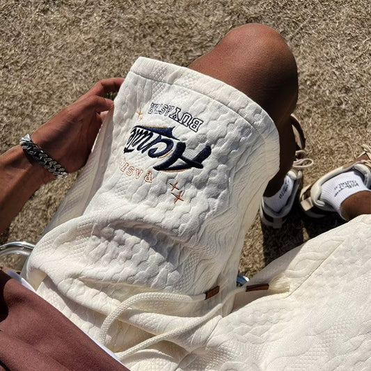 Men's Retro Textured Loose Beach  Shorts