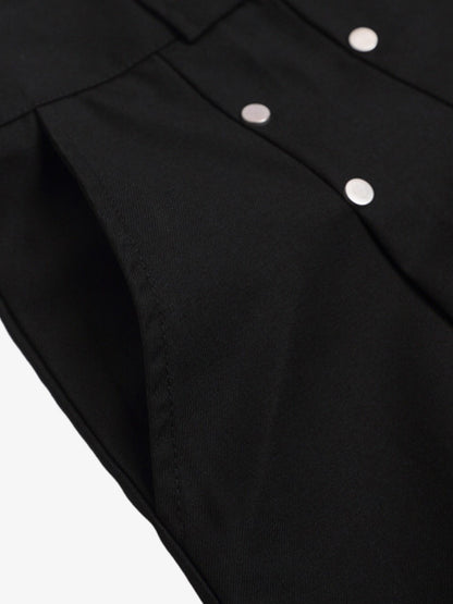 Stylish Black Wide-Leg Shorts with Unique Beaded Tassel Detail for Summer