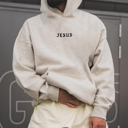 Men's Faith "JESUS" Print Casual Pullover Sweatshirt