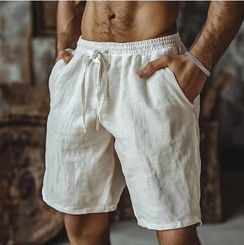 Men's Casual Drawstring Shorts with Side Pockets