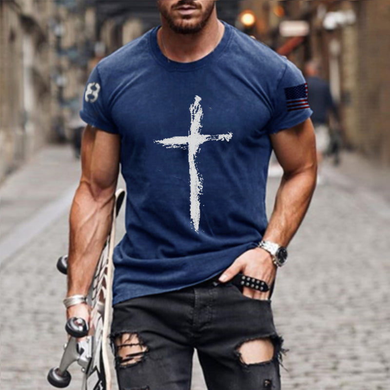 Mens Christian Cross T-shirt