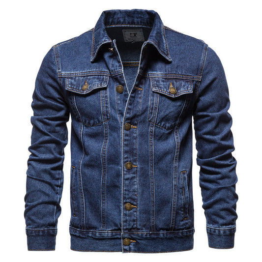 Classic Denim Jacket for Men - Stylish and Durable Design with Button Closure