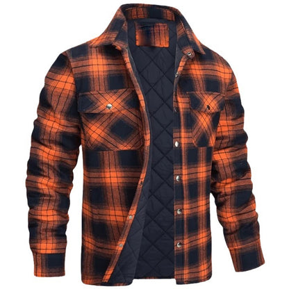 Stylish Plaid Quilted Jacket for Men - Perfect for Casual and Outdoor Wear
