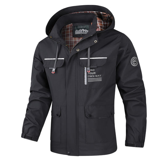 Men's Outdoor Adventure Jacket - Waterproof and Windproof Design for All-Season Exploration