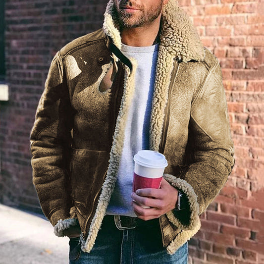 Winter Warmth Aviator Jacket with Faux Fur Trim