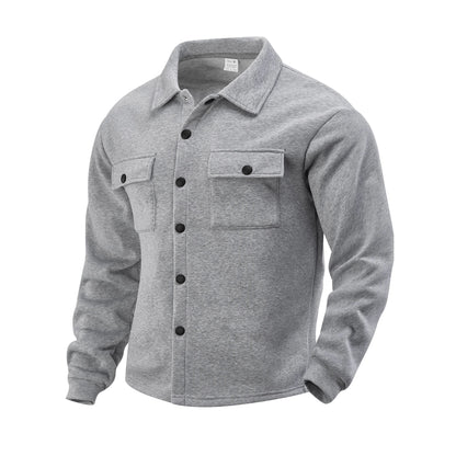 Stylish Black Button-Up Shirt Jacket for Men - Perfect for Casual and Outdoor Adventures