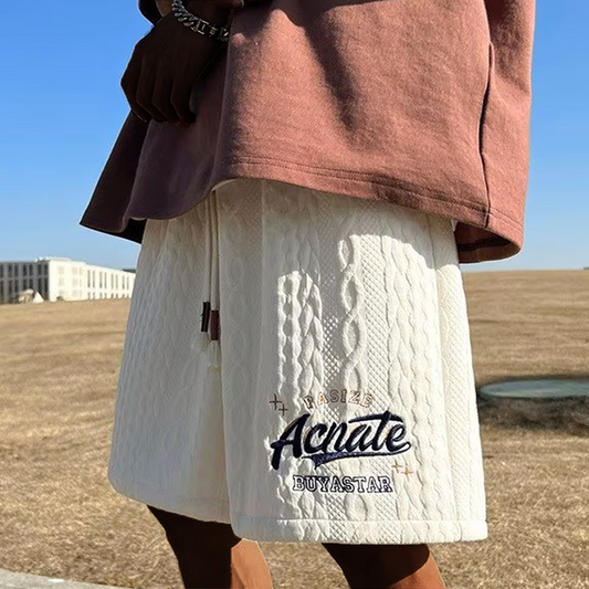 Men's Retro Textured Loose Beach  Shorts