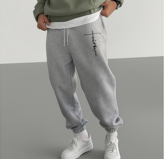 Men's Casual Simple Flannel Printed Sweatpants