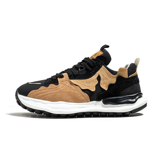 Men's Patchwork Color-blocked Soft Lace-up Sneakers