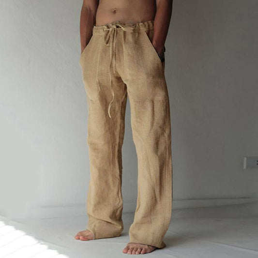 Men's Casual Breathable Loose Cotton Trousers