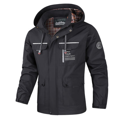 Men's Outdoor Adventure Jacket - Waterproof and Windproof Design for All-Season Exploration