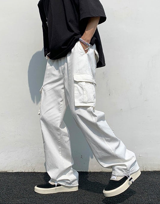 Pure Cotton Loose Multi-pocket Casual Pants