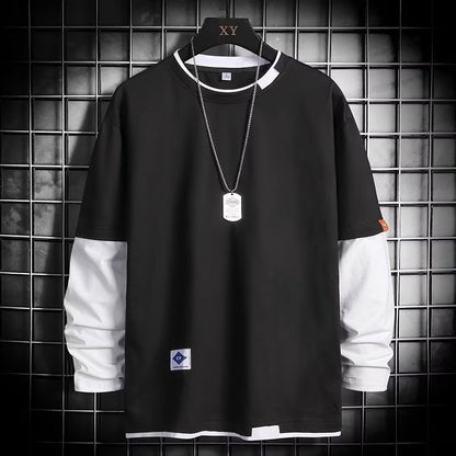 Functional Wind Fake Two Piece Men's Sweater