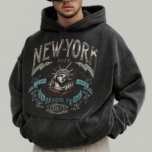 Oversized Casual Vintage 'NEW YORK' Men's Sweatshirt