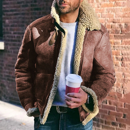 Winter Warmth Aviator Jacket with Faux Fur Trim