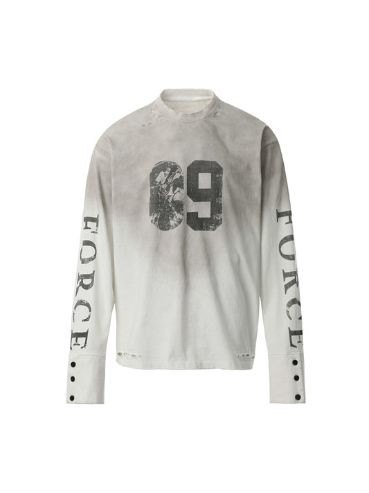 Distressed Number 09 Long Sleeve Top