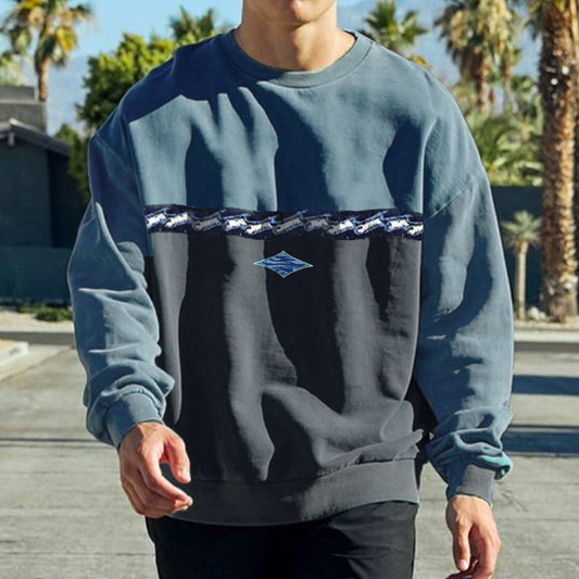 Contrast Oversized Crew Sweatshirt