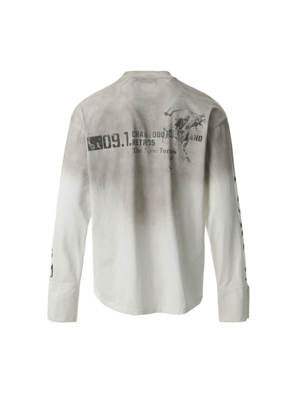 Distressed Number 09 Long Sleeve Top