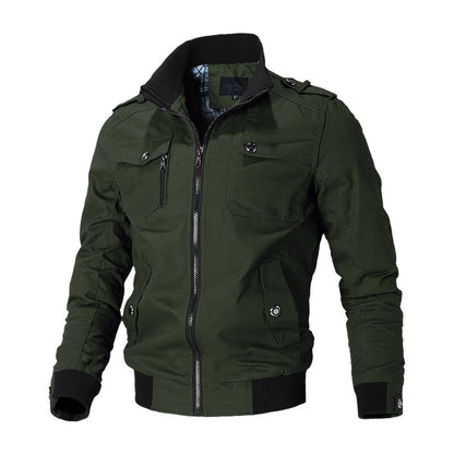 Men's Stylish Beige Bomber Jacket - Perfect for Casual and Outdoor Adventures