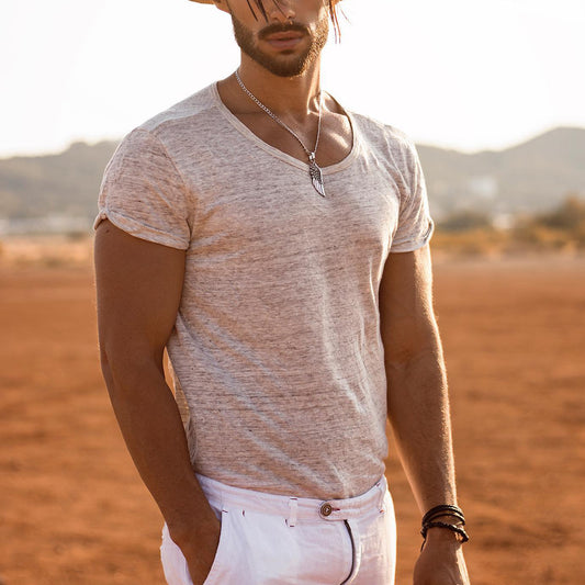 Men's Vintage Skinny Basic T-Shirt