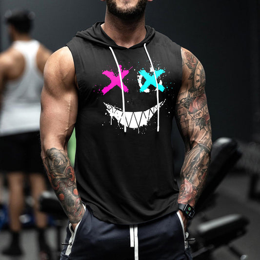 Smiley Print Hooded Vest