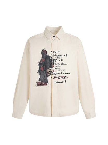 Trendy Graphic Print Long-Sleeve Shirt for Casual Wear