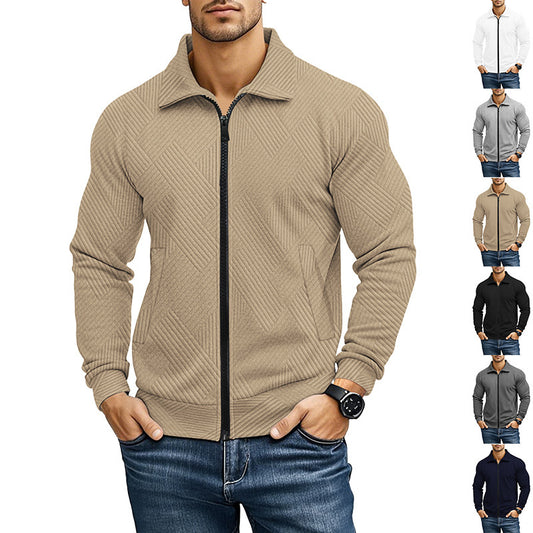 Men's Quilted Zip-Up Jacket - Stylish and Versatile for Everyday Wear