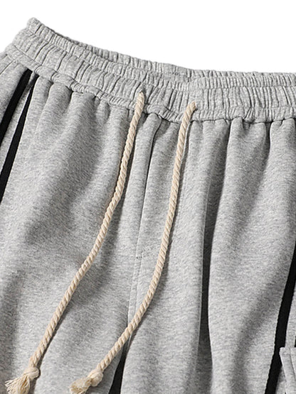 Stylish Cargo Shorts with Side Stripes and Drawstring Waist