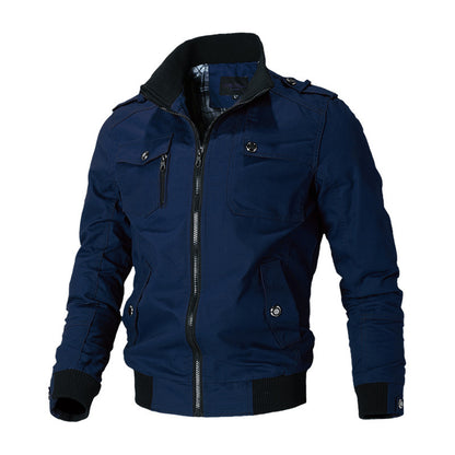 Men's Stylish Beige Bomber Jacket - Perfect for Casual and Outdoor Adventures